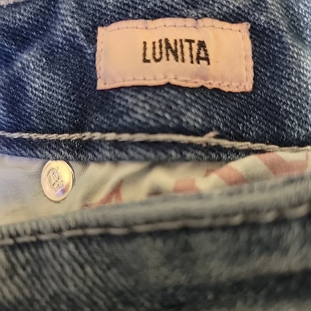 Juicy Couture Lunita Flare Jeans Rhinestone Blue Denim Size‎ 9/29 Y2K